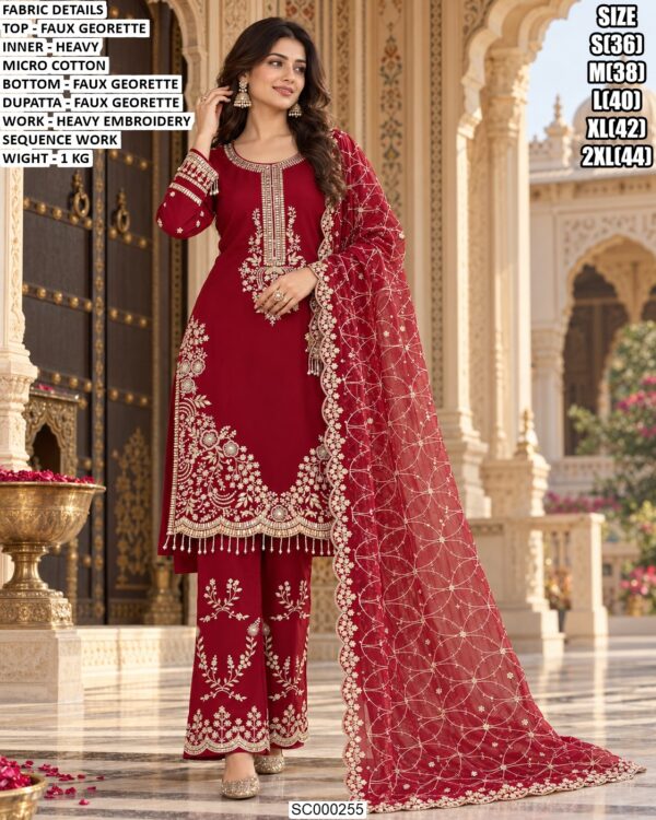 Designer Sequin Work Suit With Dupatta