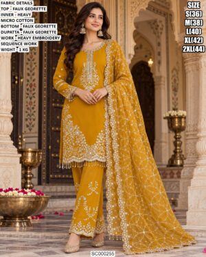 Designer Sequin Work Suit With Dupatta