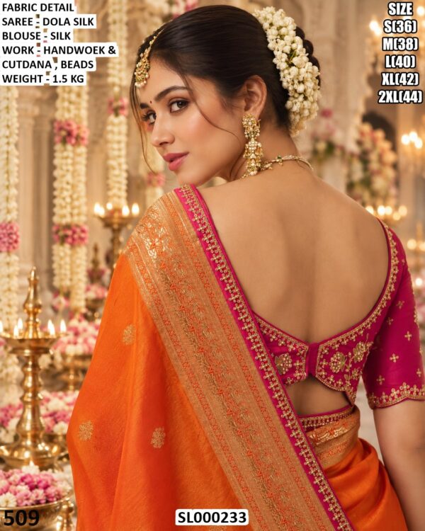 Elegant Dola Silk Ceremony Wear Saree