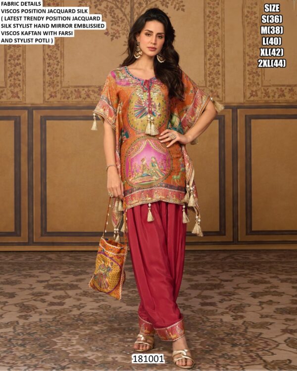 Viscose Jacquard Designer Kaftan Farsi Set