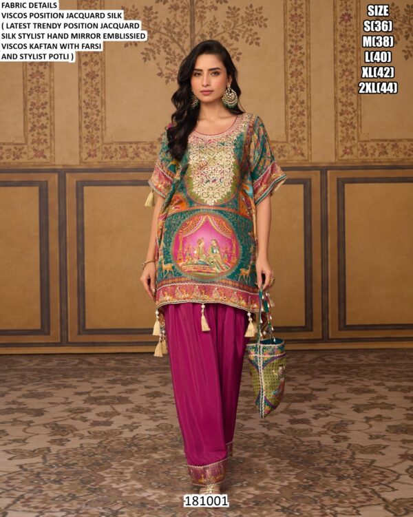 Viscose Jacquard Designer Kaftan Farsi Set