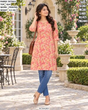 Modern Floral Tunic For Casual Wear For Women