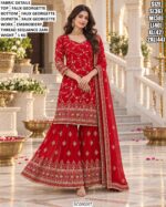 Elegant Zari Embroidery Wedding Sharara Set