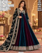 Heavy Viscose Anarkali With Embroidered Dupatta