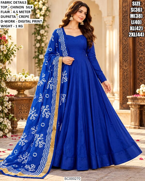 Traditional Chinon Anarkali For Celebrations
