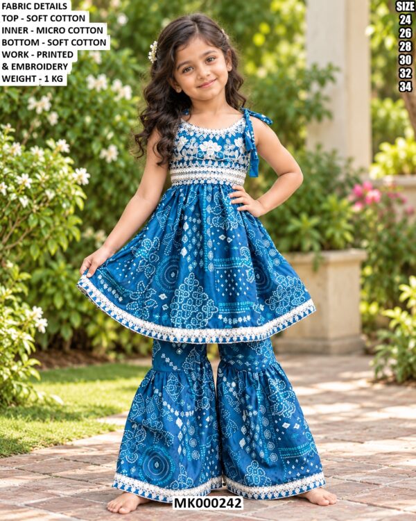 Printed Sharara Outfit For Little Girls