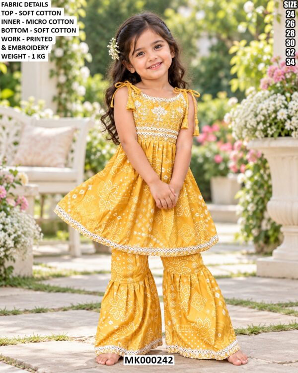 Printed Sharara Outfit For Little Girls