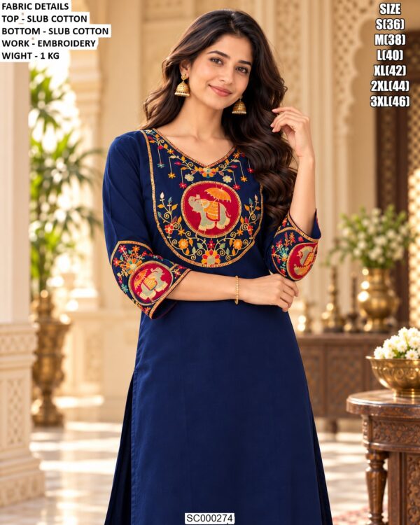 Comfortable Cotton Ethnic Wear Kurta Set For Women