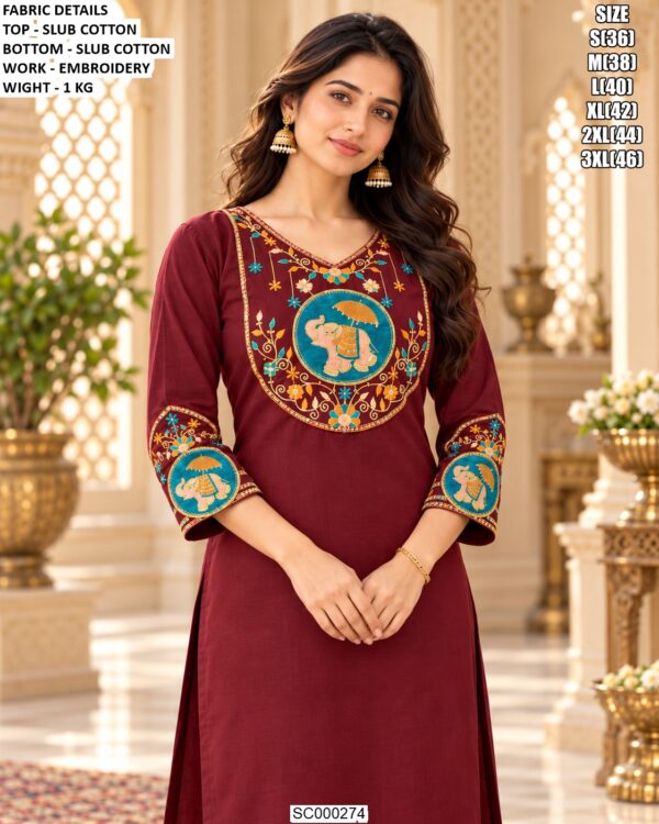Comfortable Cotton Ethnic Wear Kurta Set For Women