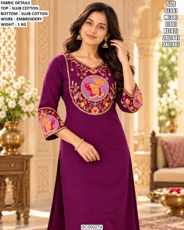 Comfortable Cotton Ethnic Wear Kurta Set For Women