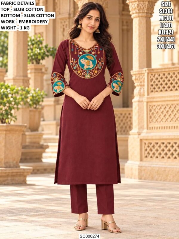 Comfortable Cotton Ethnic Wear Kurta Set For Women