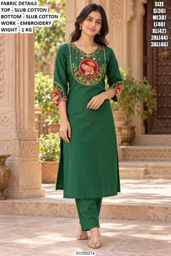 Comfortable Cotton Ethnic Wear Kurta Set For Women