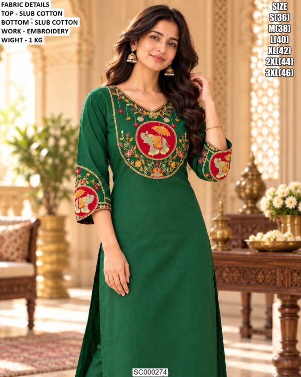 Comfortable Cotton Ethnic Wear Kurta Set For Women