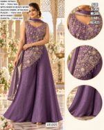 Festive Palazzo Set With Beaded Blouse