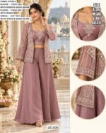 Festive Palazzo Set With Beaded Blouse