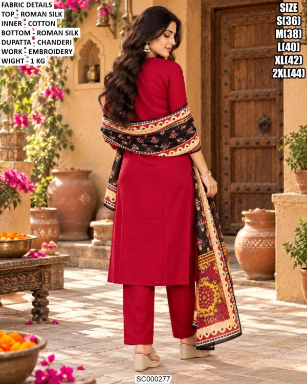 Elegant Kurta Pant With Artistic Dupatta