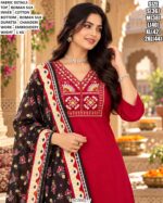 Elegant Kurta Pant With Artistic Dupatta