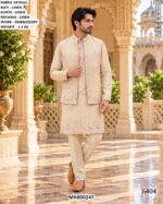 Mens Linen Kurta Pajama With Koti