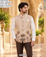 Men Linen Digital Print Designer Jacket