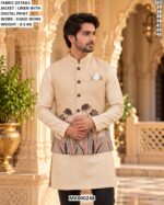 Men Linen Digital Print Designer Jacket