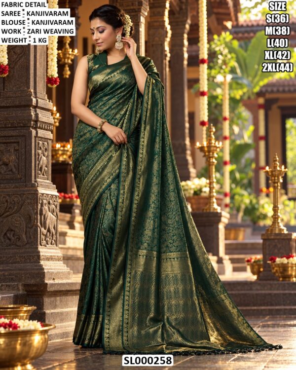 Classic Zari Woven Traditional Saree Look