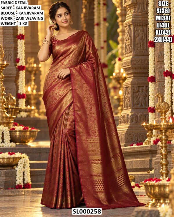 Classic Zari Woven Traditional Saree Look