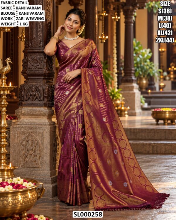 Classic Zari Woven Traditional Saree Look