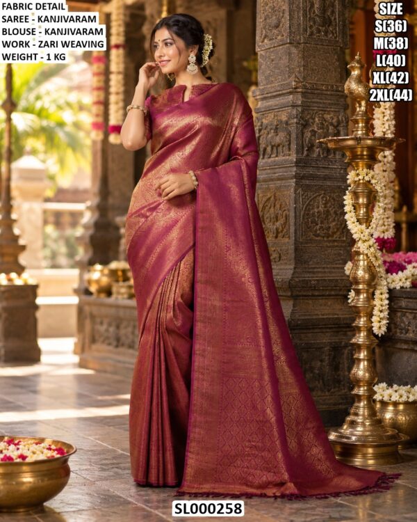 Classic Zari Woven Traditional Saree Look