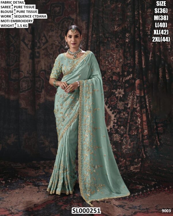 Traditional Embellished Silk Saree For Functions