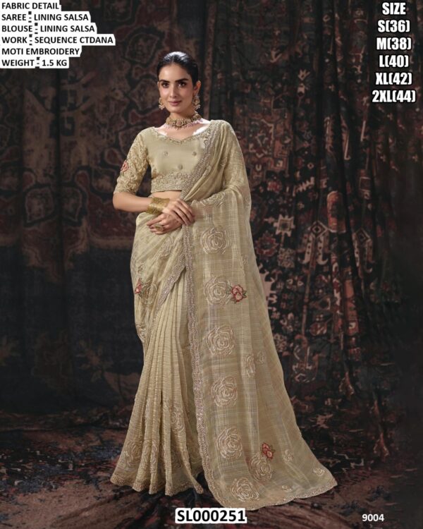Traditional Embellished Silk Saree For Functions
