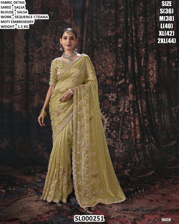 Traditional Embellished Silk Saree For Functions