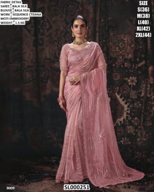 Traditional Embellished Silk Saree For Functions