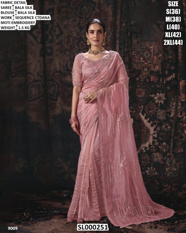 Traditional Embellished Silk Saree For Functions