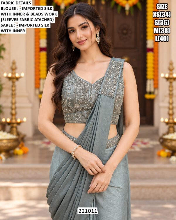 Designer Saree With Statement Blouse Detail