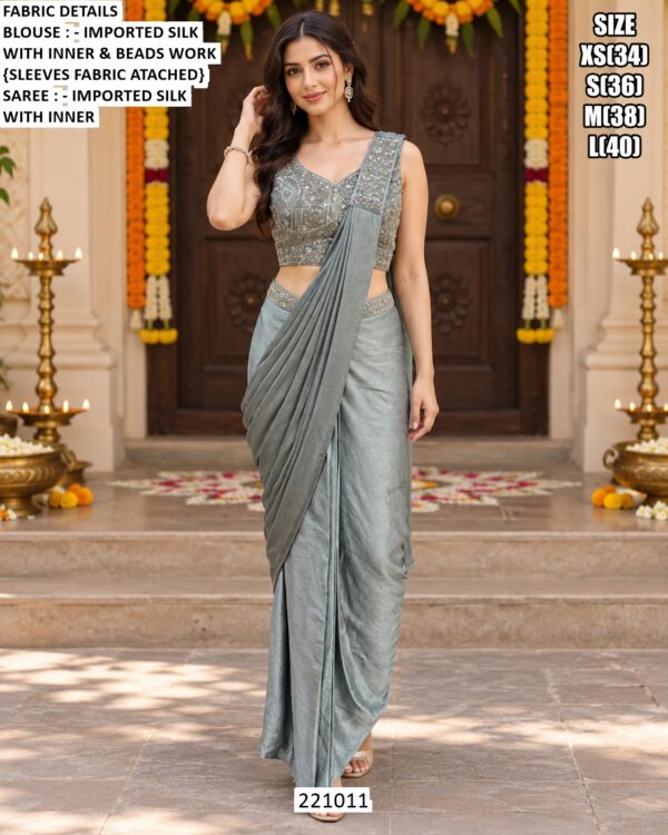 Designer Saree With Statement Blouse Detail