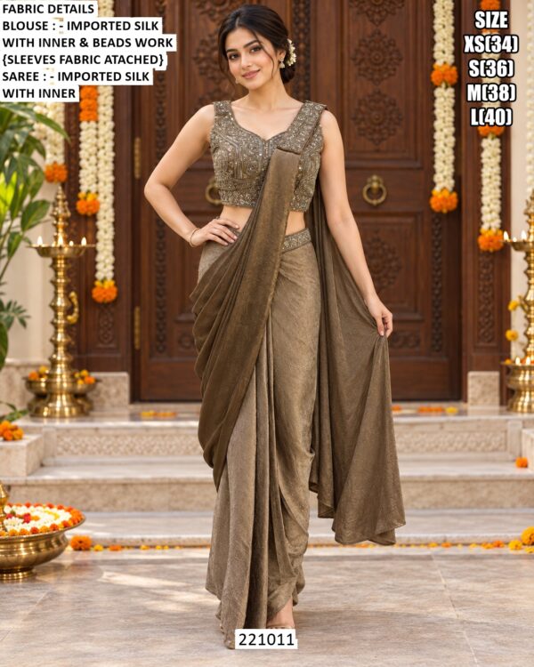 Designer Saree With Statement Blouse Detail