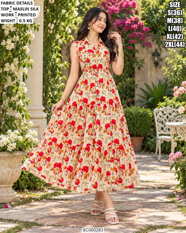 Beautiful Tiered Long Dress For Women
