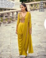 Viscose Jacquard Silk Draped Palazzo Set