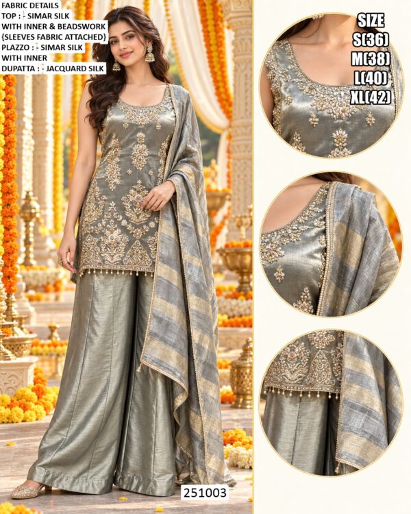 Elegant Silk Palazzo Wedding Set