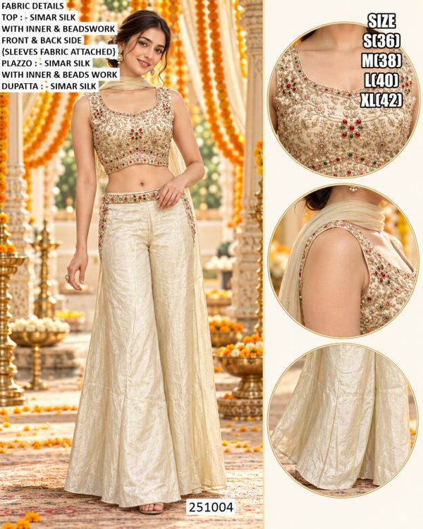 Elegant Silk Palazzo Wedding Set