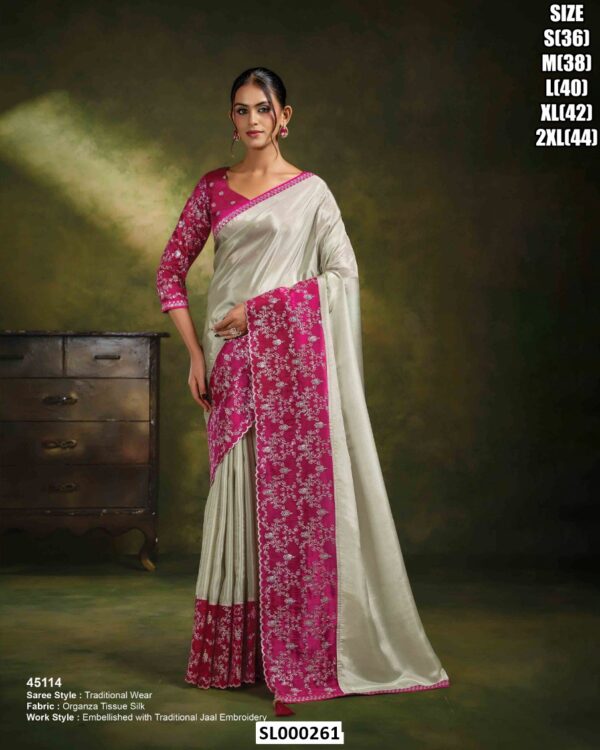 Premium Organza Sarees With Designer Borders