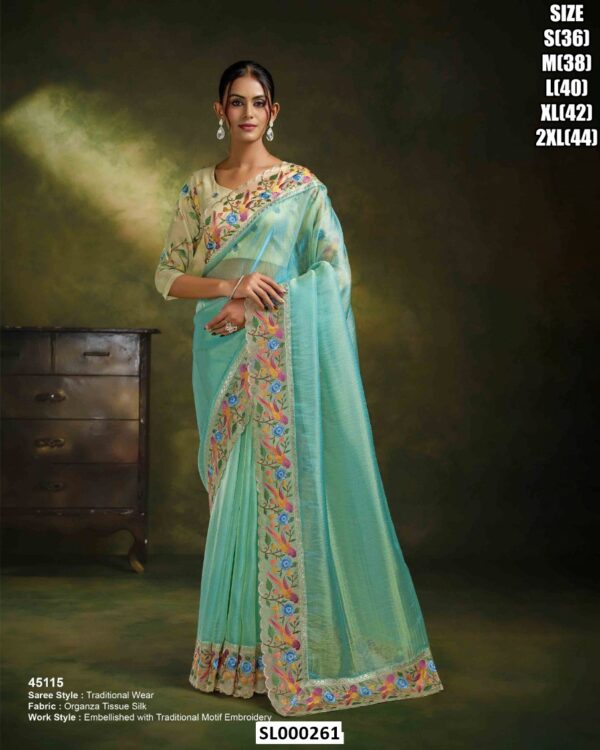 Premium Organza Sarees With Designer Borders