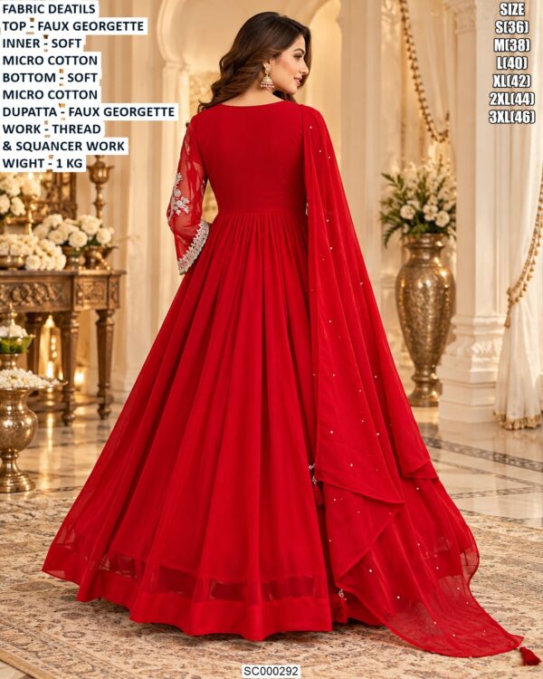 Faux Georgette Designer Anarkali Suit Set