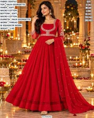 Faux Georgette Designer Anarkali Suit Set